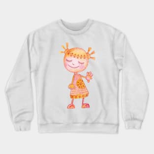 Drawing of Girl Crewneck Sweatshirt